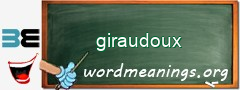 WordMeaning blackboard for giraudoux